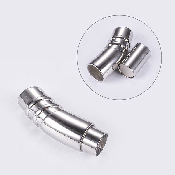 PandaHall 304 Stainless Steel Magnetic Clasps with Glue-in Ends, Smooth Surface, Column, Stainless Steel Color, 35x11mm, Hole: 8mm 304...
PandaHall 304 Stainless Steel Magnetic Clasps with Glue-in Ends, Smooth Surface, Column, Stainless Steel Color, 35x11mm, Hole: 8mm 304...