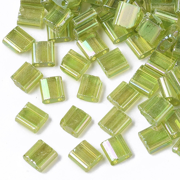 PandaHall 2-Hole Transparent Glass Seed Beads, AB Colours, Rectangle, Yellow Green, 5x4.5~5.5x2~2.5mm, Hole: 0.5~0.8mm Glass Rectangle Green
PandaHall 2-Hole Transparent Glass Seed Beads, AB Colours, Rectangle, Yellow Green, 5x4.5~5.5x2~2.5mm, Hole: 0.5~0.8mm Glass Rectangle Green