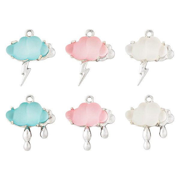 PandaHall 6Pcs 6 Styles Opaque Resin Pendants, Cloud Charms, with Platinum Platd Alloy Findings, Mixed Color, 26~27x23x7mm, Hole: 2mm..., Multicolor
PandaHall 6Pcs 6 Styles Opaque Resin Pendants, Cloud Charms, with Platinum Platd Alloy Findings, Mixed Color, 26~27x23x7mm, Hole: 2mm..., Multicolor