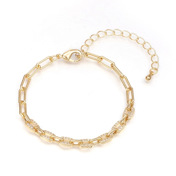 PandaHall Brass Paperclip Chains Bracelets, with Clear Cubic Zirconia and Lobster Claw Clasps, Long-Lasting Plated, Golden, 6-1/4 inch(16cm)...
PandaHall Brass Paperclip Chains Bracelets, with Clear Cubic Zirconia and Lobster Claw Clasps, Long-Lasting Plated, Golden, 6-1/4 inch(16cm)...