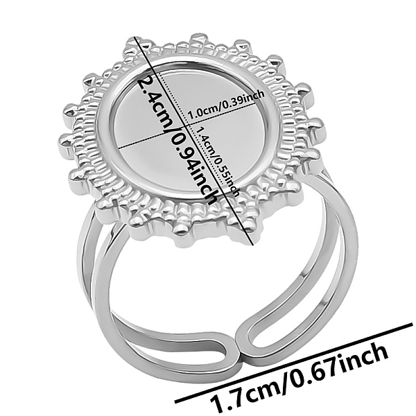 PandaHall 304 Stainless Steel Cuff Ring Findings, Bezel Cup Ring Settings with Oval Tray, Stainless Steel Color, Tray: 14x10mm, Inner...
PandaHall 304 Stainless Steel Cuff Ring Findings, Bezel Cup Ring Settings with Oval Tray, Stainless Steel Color, Tray: 14x10mm, Inner...