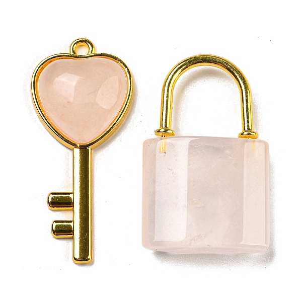 PandaHall Natural Rose Quartz Pendants, Heart Key & Lock Charms with Golden Plated Alloy Findings, 32.5~38x20~17x6~7mm, Hole: 1.8~2mm...
PandaHall Natural Rose Quartz Pendants, Heart Key & Lock Charms with Golden Plated Alloy Findings, 32.5~38x20~17x6~7mm, Hole: 1.8~2mm...