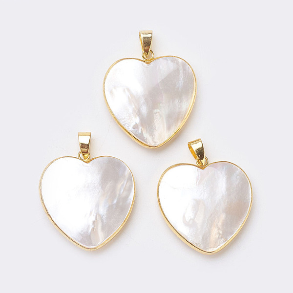 PandaHall Shell Pendants, with Brass Finding, Heart, Golden, 33~33.5x31x6~9mm, Hole: 4x7mm Shell Heart
PandaHall Shell Pendants, with Brass Finding, Heart, Golden, 33~33.5x31x6~9mm, Hole: 4x7mm Shell Heart