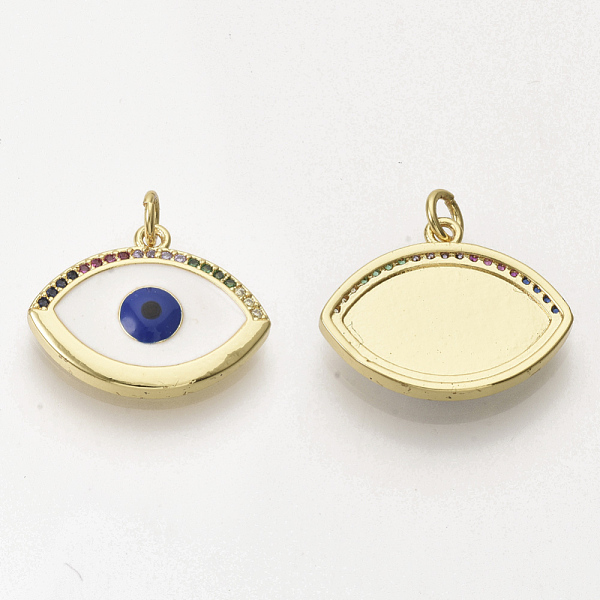 PandaHall Brass Micro Pave Cubic Zirconia Pendants, with Enamel and Jump Rings, Evil Eye, Dark Blue, 17.5x21.5x3mm, Hole: 3mm Brass+Cubic...
PandaHall Brass Micro Pave Cubic Zirconia Pendants, with Enamel and Jump Rings, Evil Eye, Dark Blue, 17.5x21.5x3mm, Hole: 3mm Brass+Cubic...