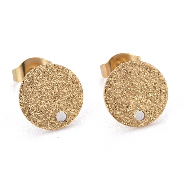 PandaHall Ion Plating(IP) 304 Stainless Steel Stud Earring Findings, with Earring Backs & Loop, Textured, Flat Round, Golden, 10x1mm, Hole...
PandaHall Ion Plating(IP) 304 Stainless Steel Stud Earring Findings, with Earring Backs & Loop, Textured, Flat Round, Golden, 10x1mm, Hole...