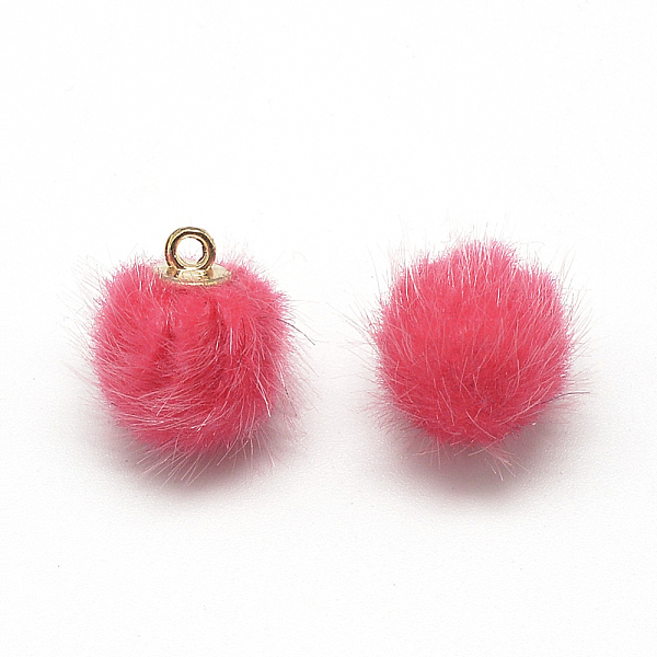 PandaHall Faux Mink Fur Covered Charms, with Golden Tone Brass Findings, Round, Cerise, 21x18~19mm, Hole: 2mm Fibre Round Red
PandaHall Faux Mink Fur Covered Charms, with Golden Tone Brass Findings, Round, Cerise, 21x18~19mm, Hole: 2mm Fibre Round Red