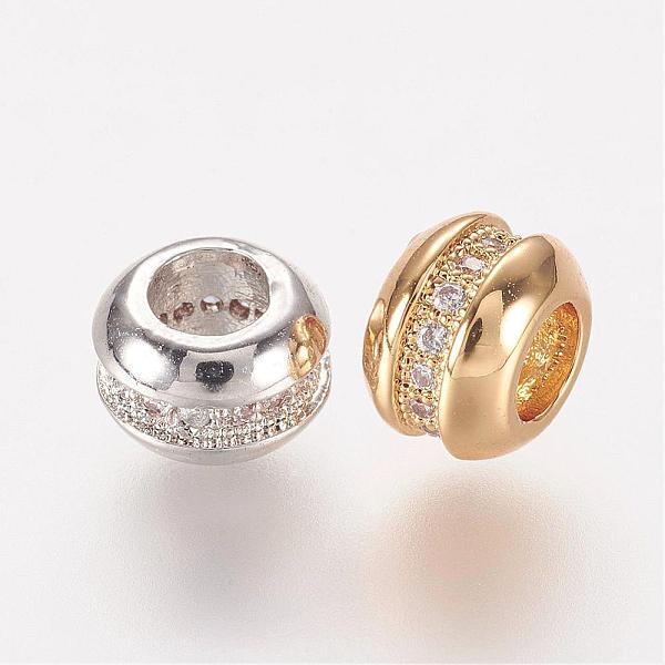 PandaHall Brass Micro Pave Cubic Zirconia Beads, Rondelle, Clear, Mixed Color, 7x5mm, Hole: 3mm Brass+Cubic Zirconia Rondelle Clear
PandaHall Brass Micro Pave Cubic Zirconia Beads, Rondelle, Clear, Mixed Color, 7x5mm, Hole: 3mm Brass+Cubic Zirconia Rondelle Clear