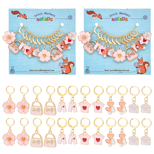 PandaHall 12Pcs 6 Style Pink Theme Locking Stitch Markers for Valentine's Day, Alloy Enamel Charm Stitch Marker with 304 Stainless Steel..., Multicolor
PandaHall 12Pcs 6 Style Pink Theme Locking Stitch Markers for Valentine's Day, Alloy Enamel Charm Stitch Marker with 304 Stainless Steel..., Multicolor