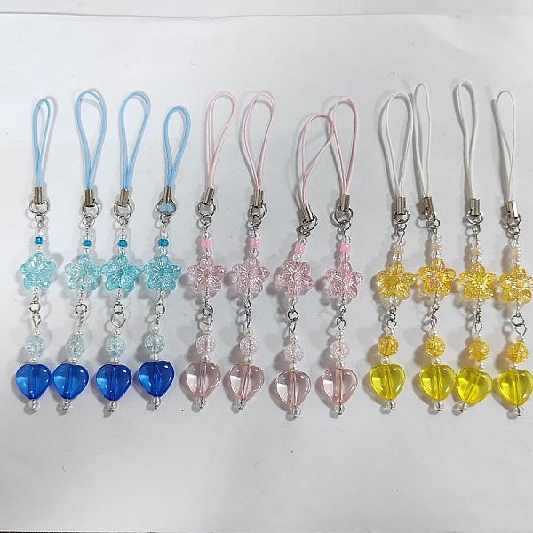 PandaHall Acrylic Beads Mobile Straps, Mobile Accessories Decoration, Flower & Heart, Mixed Color, 12.8~13.8cm, 3pcs/set Acrylic Multicolor
PandaHall Acrylic Beads Mobile Straps, Mobile Accessories Decoration, Flower & Heart, Mixed Color, 12.8~13.8cm, 3pcs/set Acrylic Multicolor