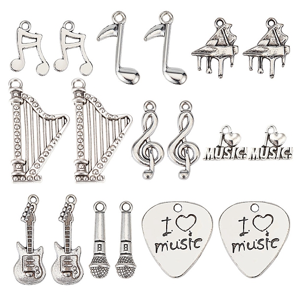 PandaHall SUNNYCLUE 72Pcs 9 Style Tibetan Style Alloy Pendants, Heart with Word I Love Music & Musical Note, Antique Silver...
PandaHall SUNNYCLUE 72Pcs 9 Style Tibetan Style Alloy Pendants, Heart with Word I Love Music & Musical Note, Antique Silver...