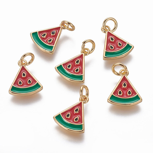PandaHall Brass Enamel Charms, Watermelon, Golden, Colorful, 13x11x1.6mm, Hole: 3mm Brass+Enamel Fruit
PandaHall Brass Enamel Charms, Watermelon, Golden, Colorful, 13x11x1.6mm, Hole: 3mm Brass+Enamel Fruit