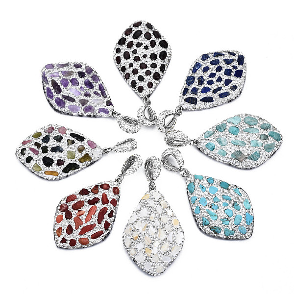 PandaHall Polymer Clay Rhinestone Pendants, with Gemstone Chip/Natural Shell Chip and PU Leather, Horse Eye, Platinum, 50~51x32~33x7~8mm..., Clear
PandaHall Polymer Clay Rhinestone Pendants, with Gemstone Chip/Natural Shell Chip and PU Leather, Horse Eye, Platinum, 50~51x32~33x7~8mm..., Clear