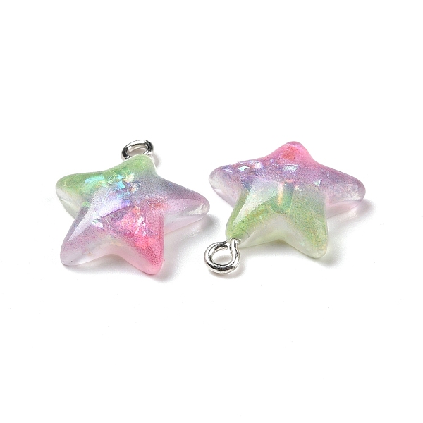 PandaHall Gradient Color Opaque Resin Pendants, with Platinum Tone Iron Loops, Star Charm, Colorful, 20.5x17.5x5.5mm, Hole: 2mm Iron+Resin...
PandaHall Gradient Color Opaque Resin Pendants, with Platinum Tone Iron Loops, Star Charm, Colorful, 20.5x17.5x5.5mm, Hole: 2mm Iron+Resin...