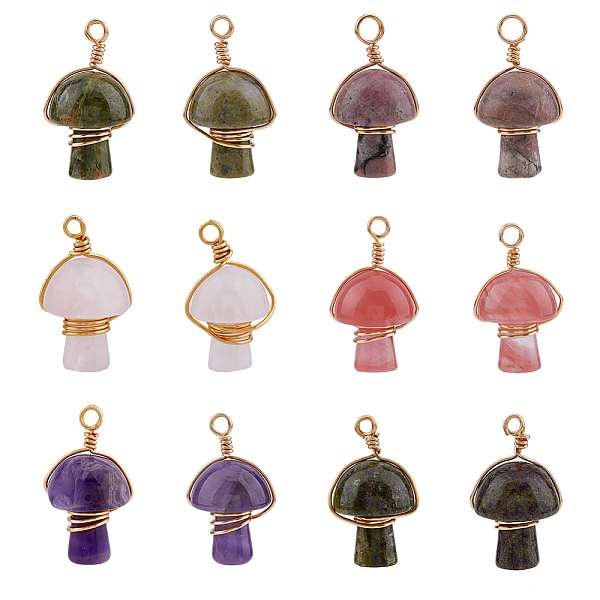 PandaHall SUPERFINDINGS 12Pcs 6 Styles Natural & Synthetic Mixed Stone Copper Wire Wrapped Pendants, Natural Amethyst & Rose Quartz &...
PandaHall SUPERFINDINGS 12Pcs 6 Styles Natural & Synthetic Mixed Stone Copper Wire Wrapped Pendants, Natural Amethyst & Rose Quartz &...
