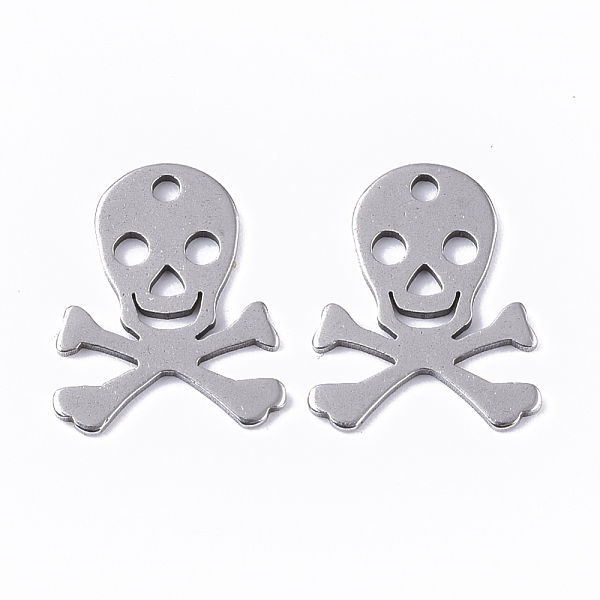 PandaHall 201 Stainless Steel Pendants, Skull, Stainless Steel Color, 15x12x2mm, Hole: 1mm 201 Stainless Steel Skull
PandaHall 201 Stainless Steel Pendants, Skull, Stainless Steel Color, 15x12x2mm, Hole: 1mm 201 Stainless Steel Skull