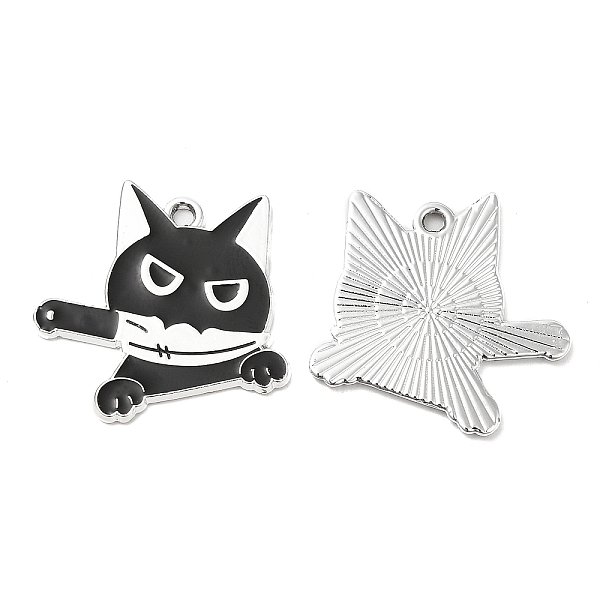PandaHall Alloy Enamel Pendants, Platinum, Cat with Knife Charm, Black, 24.5x25x1mm, Hole: 1.8mm Alloy+Enamel Cat Shape Black
PandaHall Alloy Enamel Pendants, Platinum, Cat with Knife Charm, Black, 24.5x25x1mm, Hole: 1.8mm Alloy+Enamel Cat Shape Black