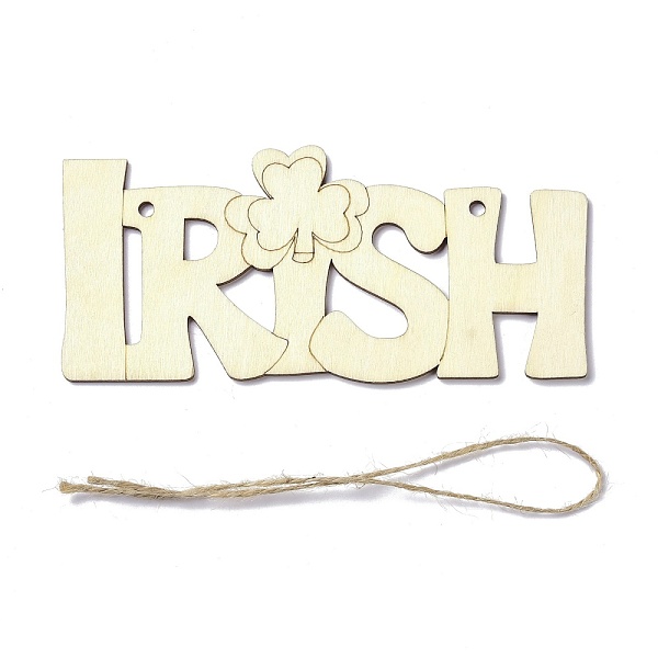 PandaHall DIY Word Irish Unfinished Wooden Ornaments Blank Wooden Embellishments, with Hemp Rope, for Saint Patrick's Day Party Decorations..., Gold
PandaHall DIY Word Irish Unfinished Wooden Ornaments Blank Wooden Embellishments, with Hemp Rope, for Saint Patrick's Day Party Decorations..., Gold