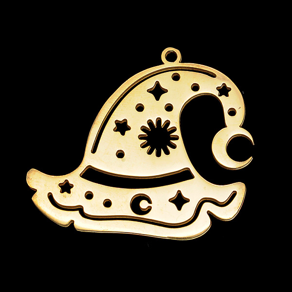 PandaHall Vacuum Plating 201 Stainless Steel Pendants, Laser Cut, for Halloween, Hat, Golden, 28.5x31.5x1mm, Hole: 1.5mm 201 Stainless Steel...
PandaHall Vacuum Plating 201 Stainless Steel Pendants, Laser Cut, for Halloween, Hat, Golden, 28.5x31.5x1mm, Hole: 1.5mm 201 Stainless Steel...