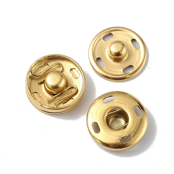 PandaHall Ion Plating(IP) 202 Stainless Steel Snap Buttons, Garment Buttons, Sewing Accessories, Golden, 15x5.5mm Stainless Steel Flat Round
PandaHall Ion Plating(IP) 202 Stainless Steel Snap Buttons, Garment Buttons, Sewing Accessories, Golden, 15x5.5mm Stainless Steel Flat Round