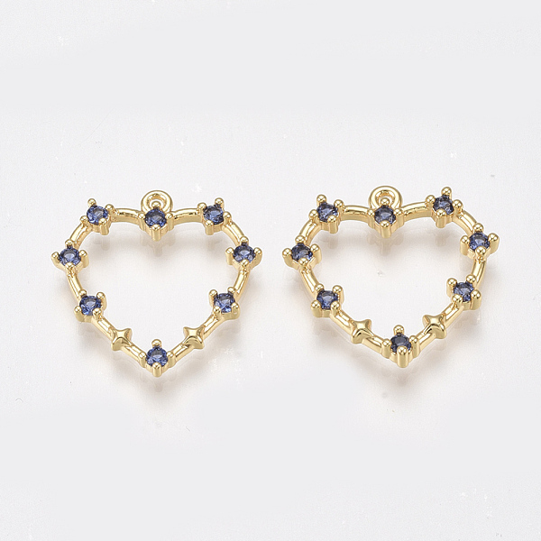 PandaHall Brass Cubic Zirconia Pendants, Nickel Free, Real 18K Gold Plated, Heart, Marine Blue, 18~19x18~19x2.5mm, Hole: 1mm Brass+Cubic...
PandaHall Brass Cubic Zirconia Pendants, Nickel Free, Real 18K Gold Plated, Heart, Marine Blue, 18~19x18~19x2.5mm, Hole: 1mm Brass+Cubic...
