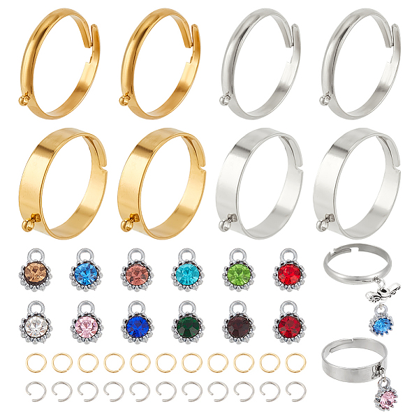 PandaHall 72 Pcs Adjustable Ring, Finger Ring Components DIY Charm Ring Making Kit Open Jump Rings with Loop Ring Bases Alloy Glass..., Multicolor
PandaHall 72 Pcs Adjustable Ring, Finger Ring Components DIY Charm Ring Making Kit Open Jump Rings with Loop Ring Bases Alloy Glass..., Multicolor