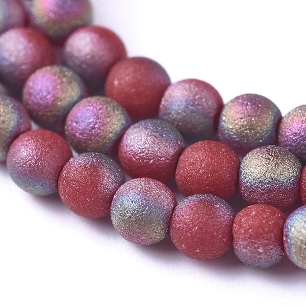 PandaHall Electroplated Frosted Glass Bead Strands, Round, Dark Red, 2.5mm, Hole: 0.7mm, about 150pcs/strand, 15.35 inch(39cm) Glass Round
PandaHall Electroplated Frosted Glass Bead Strands, Round, Dark Red, 2.5mm, Hole: 0.7mm, about 150pcs/strand, 15.35 inch(39cm) Glass Round