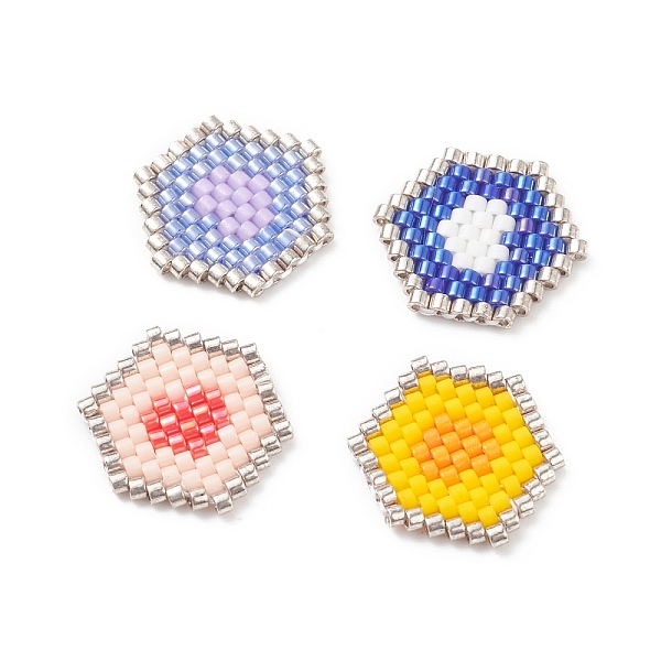 PandaHall Handmade Japanese Seed Beads, Loom Pattern, Hexagram with Heart, Mixed Color, 15x16.5x1.5mm Glass Hexagon Multicolor
PandaHall Handmade Japanese Seed Beads, Loom Pattern, Hexagram with Heart, Mixed Color, 15x16.5x1.5mm Glass Hexagon Multicolor