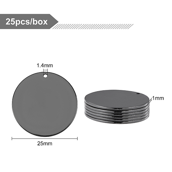 PandaHall BENECREAT Brass Pendants, Stamping Blank Tag, Flat Round, Gunmetal, 25x1mm, Hole: 1.4mm, 25pcs/box Brass Flat Round
PandaHall BENECREAT Brass Pendants, Stamping Blank Tag, Flat Round, Gunmetal, 25x1mm, Hole: 1.4mm, 25pcs/box Brass Flat Round