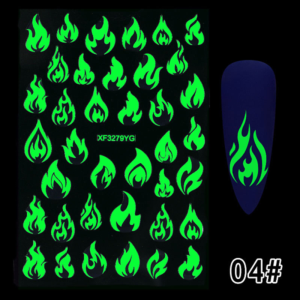 PandaHall Halloween Theme Luminous Nail Art Sticker, Self-Adhesive Nail Art Decals for Women Nail Decoration, Fire, 15x8.5cm Plastic Others
PandaHall Halloween Theme Luminous Nail Art Sticker, Self-Adhesive Nail Art Decals for Women Nail Decoration, Fire, 15x8.5cm Plastic Others