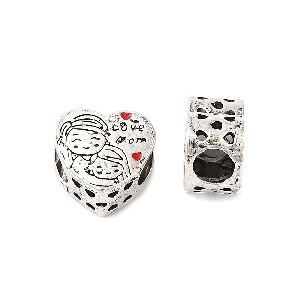 PandaHall Mother's Day Rack Plating Alloy Enamel European Beads, Cadmium Free & Nickel Free & Lead Free, Large Hole Beads, Heart with Word..., Red
PandaHall Mother's Day Rack Plating Alloy Enamel European Beads, Cadmium Free & Nickel Free & Lead Free, Large Hole Beads, Heart with Word..., Red