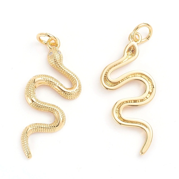 PandaHall Brass Micro Pave Cubic Zirconia Pendants, with Jump Ring, Snake, Clear, Real 18K Gold Plated, 27.5x12x2mm, Hole: 3mm Brass+Cubic...
PandaHall Brass Micro Pave Cubic Zirconia Pendants, with Jump Ring, Snake, Clear, Real 18K Gold Plated, 27.5x12x2mm, Hole: 3mm Brass+Cubic...