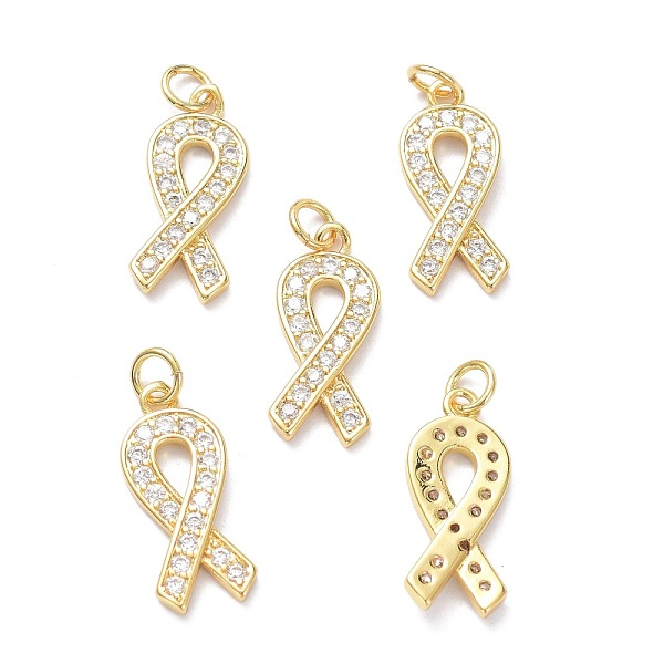 PandaHall Brass Micro Pave Clear Cubic Zirconia Pendants, with Jump Ring, Long-Lasting Plated, Awareness Ribbon Shape, Real 18K Gold Plated...
PandaHall Brass Micro Pave Clear Cubic Zirconia Pendants, with Jump Ring, Long-Lasting Plated, Awareness Ribbon Shape, Real 18K Gold Plated...
