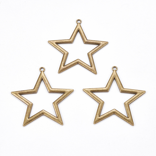 PandaHall Metal Alloy Pendants, Cadmium Free & Nickel Free & Lead Free, Antique Bronze Color, Star, 48x52x2mm, Hole: 2.5mm Alloy Star
PandaHall Metal Alloy Pendants, Cadmium Free & Nickel Free & Lead Free, Antique Bronze Color, Star, 48x52x2mm, Hole: 2.5mm Alloy Star