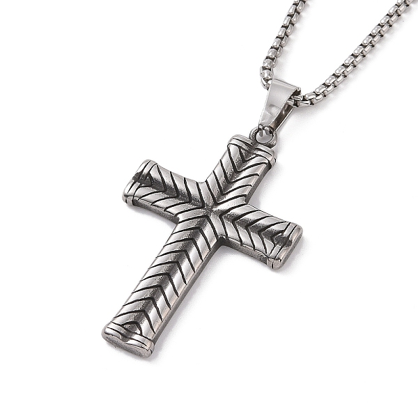 PandaHall 201 Stainless Steel Pendant Necklaces, Cross, Antique Silver, 23.54 inch(59.8cm) 201 Stainless Steel Cross
PandaHall 201 Stainless Steel Pendant Necklaces, Cross, Antique Silver, 23.54 inch(59.8cm) 201 Stainless Steel Cross