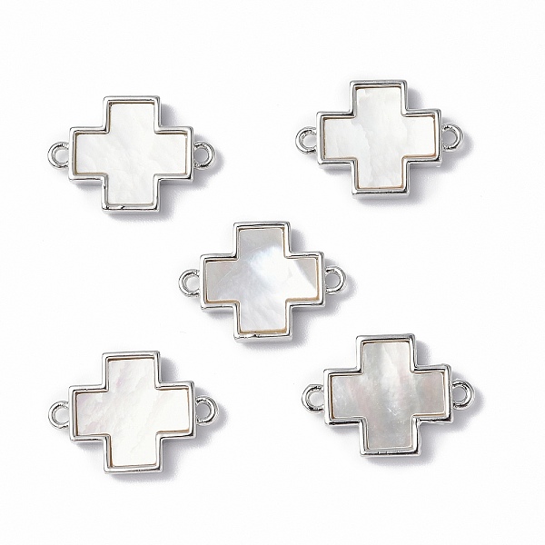 PandaHall Brass Connector Charms, with Freshwater Shell, Nickel Free, Religion Cross Links, Platinum, 12.5x17.5x2.5mm, Hole: 1.4mm...
PandaHall Brass Connector Charms, with Freshwater Shell, Nickel Free, Religion Cross Links, Platinum, 12.5x17.5x2.5mm, Hole: 1.4mm...