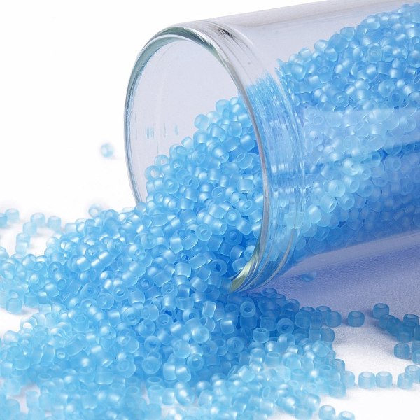 PandaHall TOHO Round Seed Beads, Japanese Seed Beads, (3F) Transparent Frost Aquamarine, 15/0, 1.5mm, Hole: 0.7mm, about 3000pcs/10g Glass..., Cyan
PandaHall TOHO Round Seed Beads, Japanese Seed Beads, (3F) Transparent Frost Aquamarine, 15/0, 1.5mm, Hole: 0.7mm, about 3000pcs/10g Glass..., Cyan