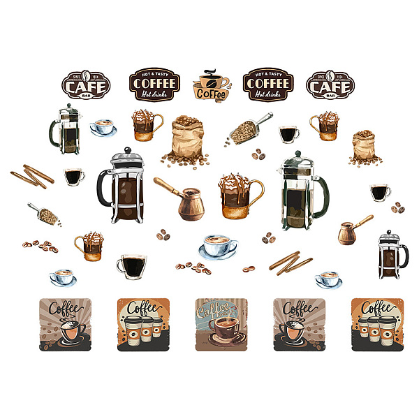 PandaHall PVC Wall Stickers, Wall Decoration, Coffee Pattern, 980x290mm Plastic Food
PandaHall PVC Wall Stickers, Wall Decoration, Coffee Pattern, 980x290mm Plastic Food
