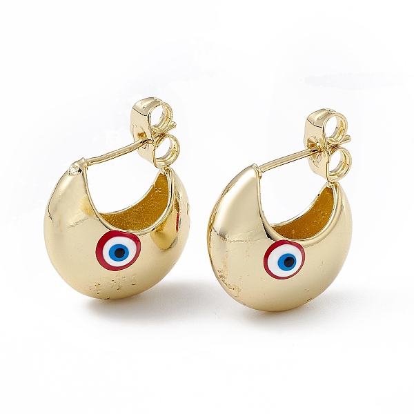 PandaHall Enamel Crescent Moon with Evil Eye Stud Earrings, Real 18K Gold Plated Brass Half Hoop Earrings for Women, FireBrick, 16.5x18mm..., Red
PandaHall Enamel Crescent Moon with Evil Eye Stud Earrings, Real 18K Gold Plated Brass Half Hoop Earrings for Women, FireBrick, 16.5x18mm..., Red