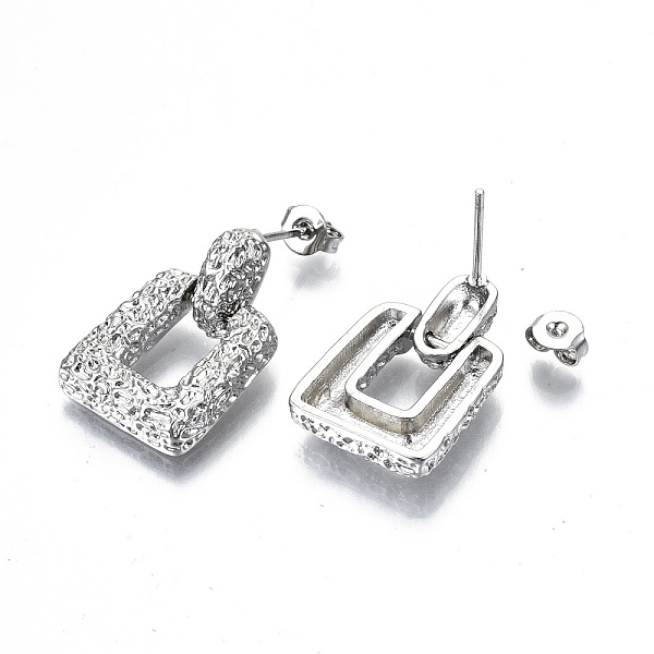 PandaHall Brass Dangle Stud Earrings, with Ear Nuts, Hammered, Nickel Free, Trapezoid, Real Platinum Plated, 22mm, Pin: 0.8mm Brass...
PandaHall Brass Dangle Stud Earrings, with Ear Nuts, Hammered, Nickel Free, Trapezoid, Real Platinum Plated, 22mm, Pin: 0.8mm Brass...