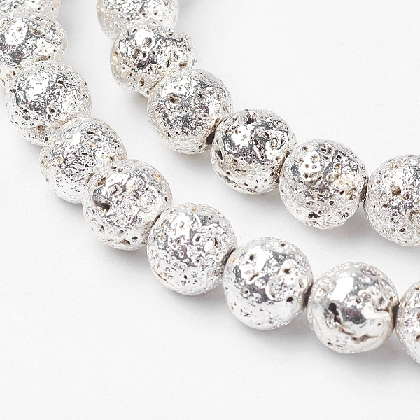 PandaHall Electroplated Natural Lava Rock Beads Strands, Round, Bumpy, Silver Plated, 8mm, Hole: 1mm, about 44pcs/strand, 14.3 inch(36.5cm)...
PandaHall Electroplated Natural Lava Rock Beads Strands, Round, Bumpy, Silver Plated, 8mm, Hole: 1mm, about 44pcs/strand, 14.3 inch(36.5cm)...