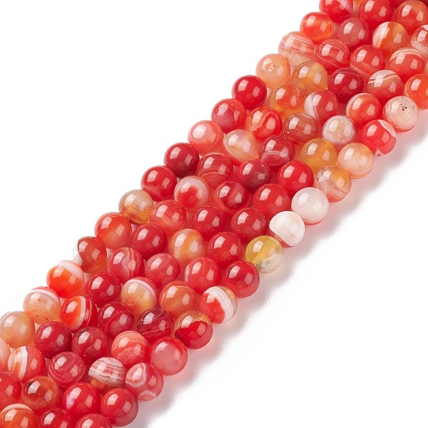 PandaHall Natural Striped Agate/Banded Agate Bead Strands, Round, Dyed & Heated, Dark Orange, 8mm, Hole: 1mm, about 47~48pcs/strand, 14.5...
PandaHall Natural Striped Agate/Banded Agate Bead Strands, Round, Dyed & Heated, Dark Orange, 8mm, Hole: 1mm, about 47~48pcs/strand, 14.5...