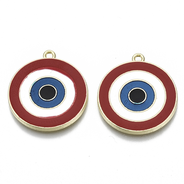 PandaHall Alloy Enamel Pendants, Cadmium Free & Lead Free, Light Gold, Flat Round with Vortex, FireBrick, 27.5x25x2mm, Hole: 1.8mm..., Red
PandaHall Alloy Enamel Pendants, Cadmium Free & Lead Free, Light Gold, Flat Round with Vortex, FireBrick, 27.5x25x2mm, Hole: 1.8mm..., Red