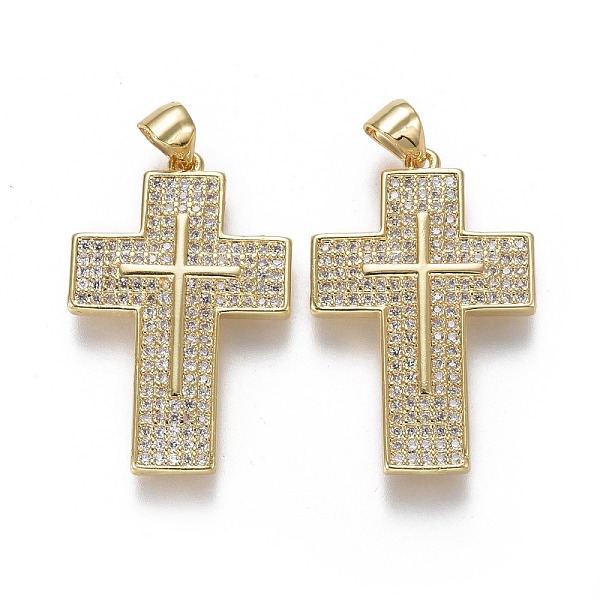 PandaHall Brass Micro Pave Cubic Zirconia Pendants, Cross, Clear, Real 18K Gold Plated, 29x19x2.5mm, Hole: 3.5x4.5mm Brass+Cubic Zirconia...
PandaHall Brass Micro Pave Cubic Zirconia Pendants, Cross, Clear, Real 18K Gold Plated, 29x19x2.5mm, Hole: 3.5x4.5mm Brass+Cubic Zirconia...