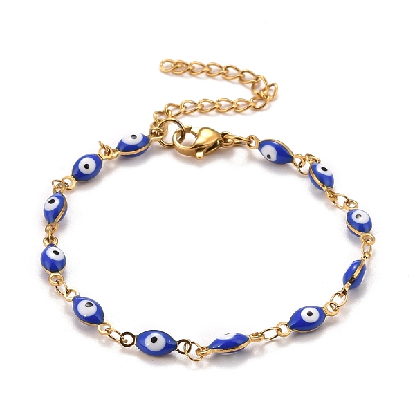PandaHall Enamel Horse Eye Link Chains Bracelet, Vacuum Plating 304 Stainless Steel Jewelry for Women, Golden, Blue, 6-3/4 inch(17.1cm) 304...
PandaHall Enamel Horse Eye Link Chains Bracelet, Vacuum Plating 304 Stainless Steel Jewelry for Women, Golden, Blue, 6-3/4 inch(17.1cm) 304...