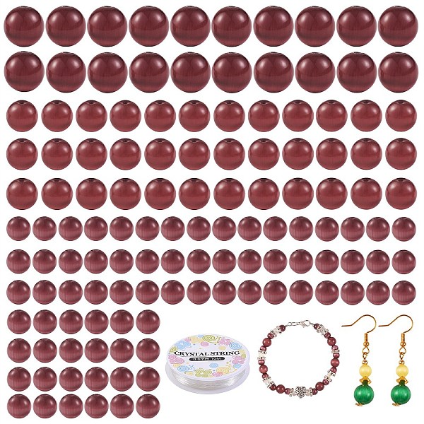 PandaHall DIY Round Cat Eye Beads Bracelet Making Kit, Including Round Cat Eye Beads, Elastic Thread, Purple, Beads: 175pcs/set Glass Purple
PandaHall DIY Round Cat Eye Beads Bracelet Making Kit, Including Round Cat Eye Beads, Elastic Thread, Purple, Beads: 175pcs/set Glass Purple