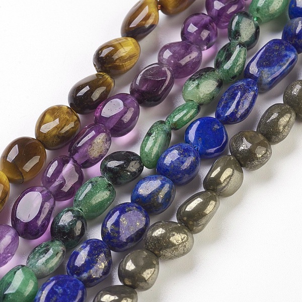 PandaHall Natural Gemstone Beads Strands, Tumbled Stone, Nuggets, 6~12x6~8mm, Hole: 0.5mm, about 40~51pcs/strand, 15.5~15.7 inch(39.5~40cm)..., Multicolor
PandaHall Natural Gemstone Beads Strands, Tumbled Stone, Nuggets, 6~12x6~8mm, Hole: 0.5mm, about 40~51pcs/strand, 15.5~15.7 inch(39.5~40cm)..., Multicolor