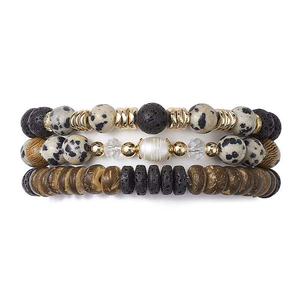 PandaHall 3Pcs 3 Style Natural Lava Rock & Dalmation Jasper & Coconut Beaded Stretch Bracelets Set, Stackable Bracelets, Coconut Brown...
PandaHall 3Pcs 3 Style Natural Lava Rock & Dalmation Jasper & Coconut Beaded Stretch Bracelets Set, Stackable Bracelets, Coconut Brown...