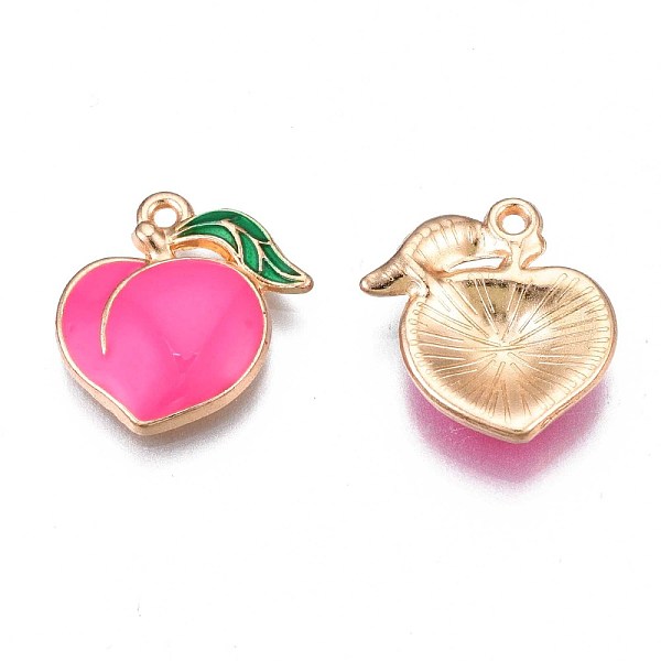 PandaHall Rack Plating Alloy Enamel Pendants, Cadmium Free & Nickel Free & Lead Free, Light Gold, Peach, Hot Pink, 17x16x3mm, Hole: 1.2mm...
PandaHall Rack Plating Alloy Enamel Pendants, Cadmium Free & Nickel Free & Lead Free, Light Gold, Peach, Hot Pink, 17x16x3mm, Hole: 1.2mm...