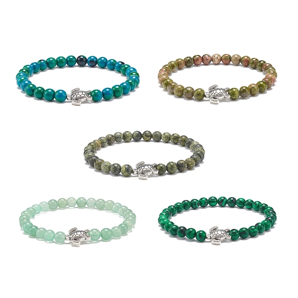 PandaHall Gemstone Round & Alloy Sea Turtle Beaded Stretch Bracelet for Women, Inner Diameter: 2-1/8 inch(5.3cm) Mixed Stone
PandaHall Gemstone Round & Alloy Sea Turtle Beaded Stretch Bracelet for Women, Inner Diameter: 2-1/8 inch(5.3cm) Mixed Stone
