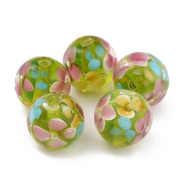 PandaHall Round Lampwork Beads, Plum Flower Petal Pattern, with Hole, Light Green, 12mm, Hole: 1.8mm Lampwork Round
PandaHall Round Lampwork Beads, Plum Flower Petal Pattern, with Hole, Light Green, 12mm, Hole: 1.8mm Lampwork Round